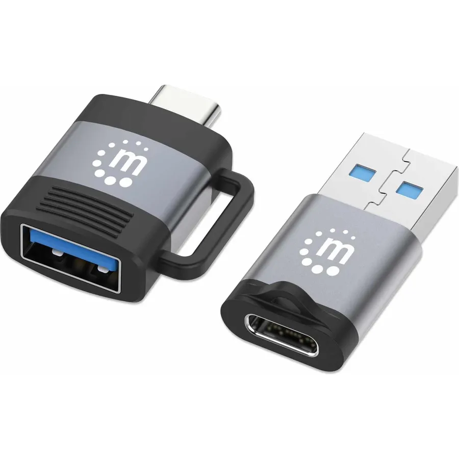 Adaptador Manhattan 356329 Usb-C Usb-C 24X31X10Mm Negro/Gris Usb-C 3.2 Gen1 356329