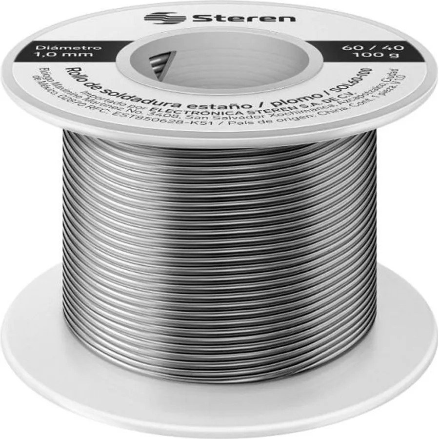 Alambre De Nicromo Para Soldar Steren Sol60-100 Rollo De 100 Gr 60/40 1Mm