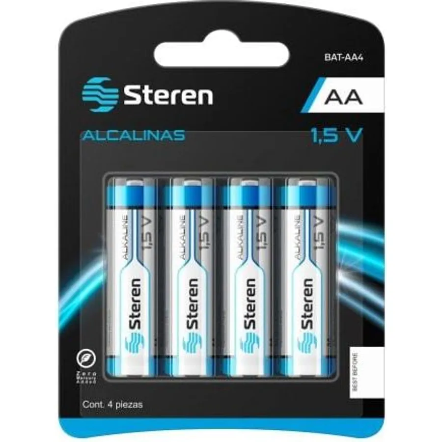 Baterias Steren Aa Alcalina 1.5V 4 Piezas Bat-Aa4