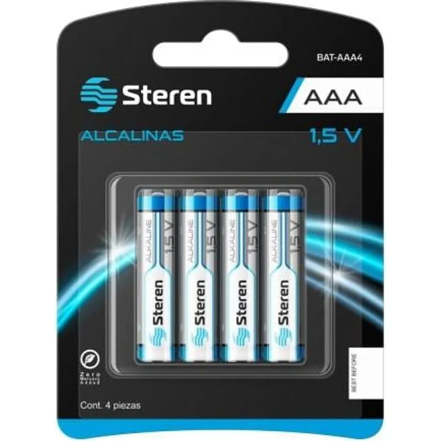 Baterias Steren Aaa Alcalina 1.5V 4 Piezas Bat-Aaa4