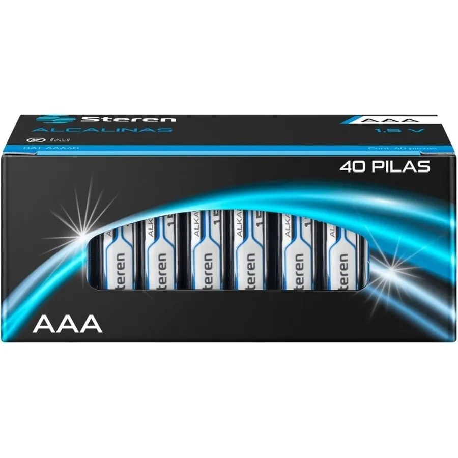 Baterias Steren Alcalinas Aaa 1.5V 40 Piezas Bat-Aaa40