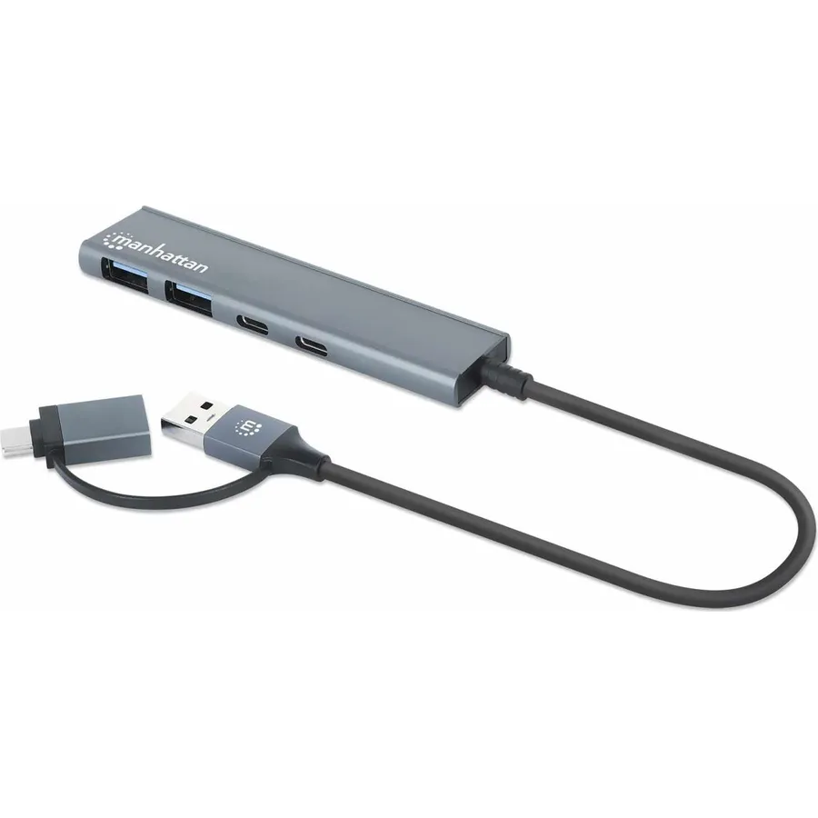 Hub Manhattan 181075 Usb 3.2 Gen 1 4 Puertos 5000Mbps 181075