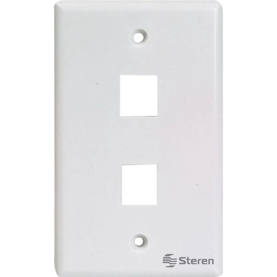 Placa Steren 310-202 2 Cavidades Keystone Cat5/6 Blanco 310-202Wh