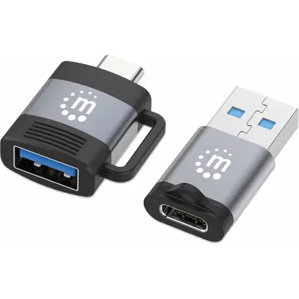 Adaptador Manhattan 356329 Usb-C Usb-C 24X31X10Mm Negro/Gris Usb-C 3.2 Gen1 356329