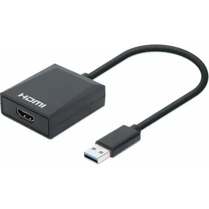 Adaptador Manhattan Usb 3.2 Gen 1 Tipo-A Macho A Hdmi Hembra 1080P 60Hz Negro 153690