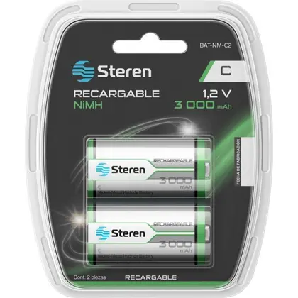 Baterias Steren Alcalina C Recargables 2 Piezas Bat-Nm-C2