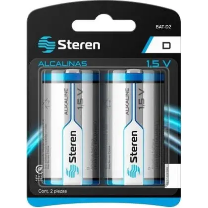 Baterias Steren D Alcalinas 1.5V 2 Piezas Bat-D2