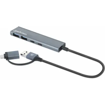 Hub Manhattan 181075 Usb 3.2 Gen 1 4 Puertos 5000Mbps 181075
