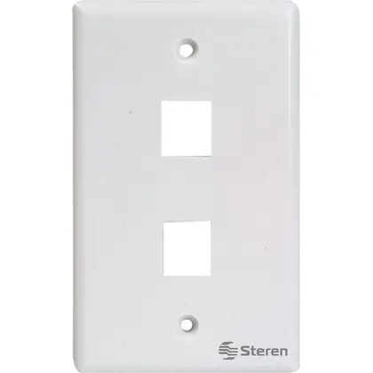 Placa Steren 310-202 2 Cavidades Keystone Cat5/6 Blanco 310-202Wh